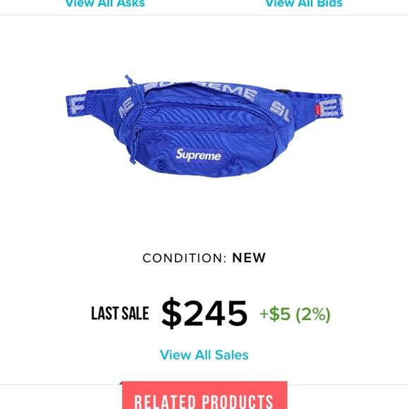 Supreme Fw18 blue fanny pack - Picture 2 of 2